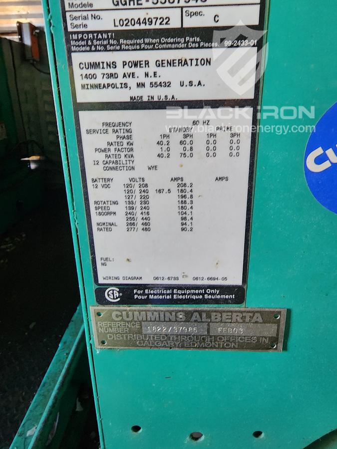 Used Dual 60kw, Nat Gas / Diesel