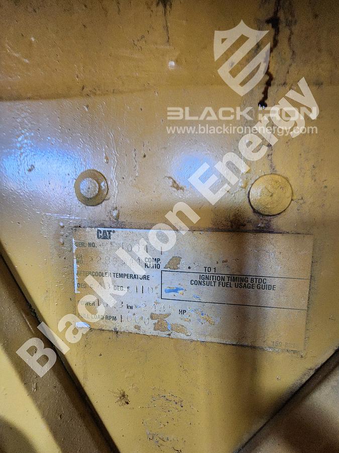 Used 2370 hp Caterpillar G3608-A3 natural gas engine c/w EJW/TAW Cooler, Air Intake, Silencer, & Hot Start (Tag K-2800)