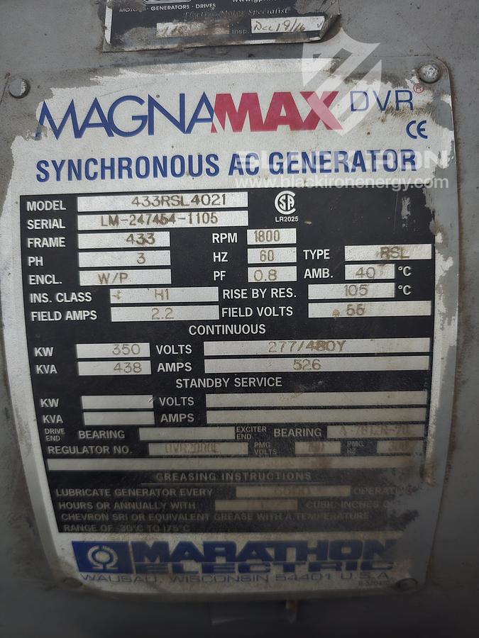 Used Dual Waukesha H24GL Marathon 350 kW Genset