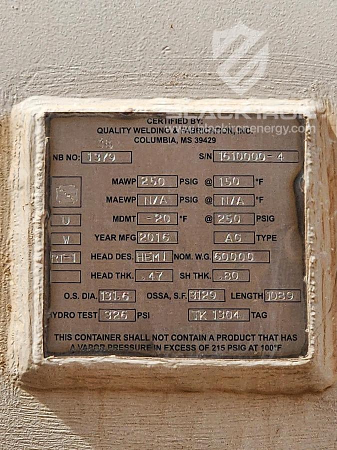 Used 60,000 USG x 250 psig MAWP Bullets (4 available)
