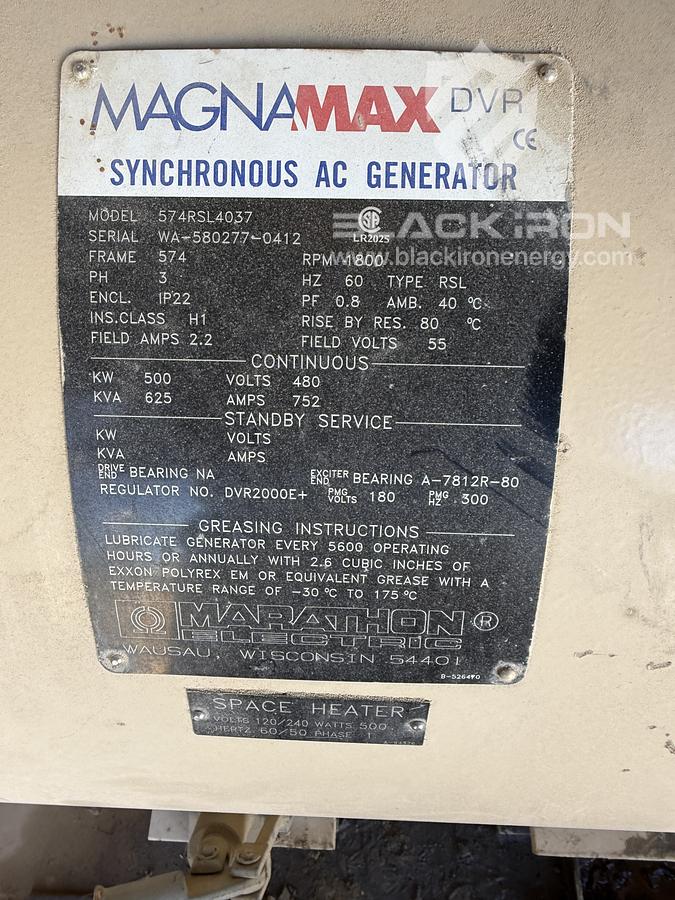 Used 500 kW Waukesha L36GSI Genset