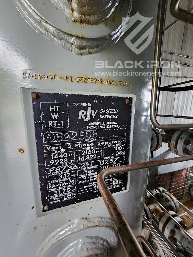 Used 30" x 10' Vertical Separator W/ 400BBL Tank and Coriolis Meter