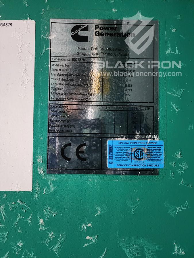 New Surplus Dual 1000 kW Nat Gas/Diesel Genset Package