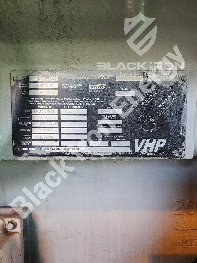 Used 1480 hp Waukesha L7042GSI Natural Gas Engine c/w Silencer/Catalytic Converter (Tag K-1220)