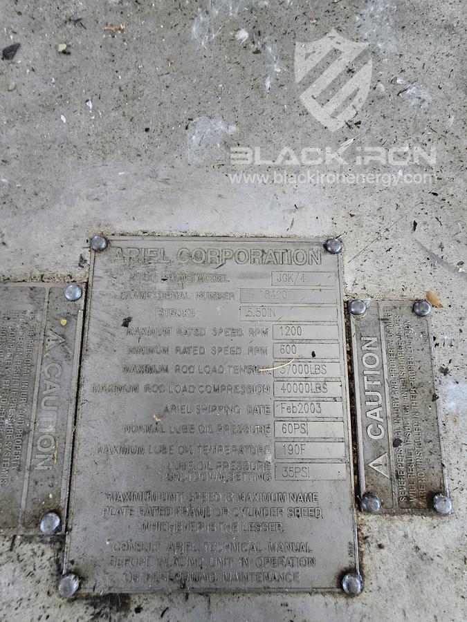 Used 1480 hp Waukesha L7042GSI Ariel JGK/4 2-Stage Sour Recip