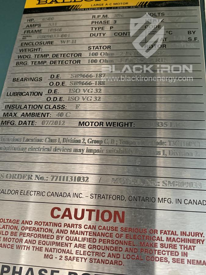 Used 6500 hp Electric Drive, Ariel KBZ/6, 2-Stage