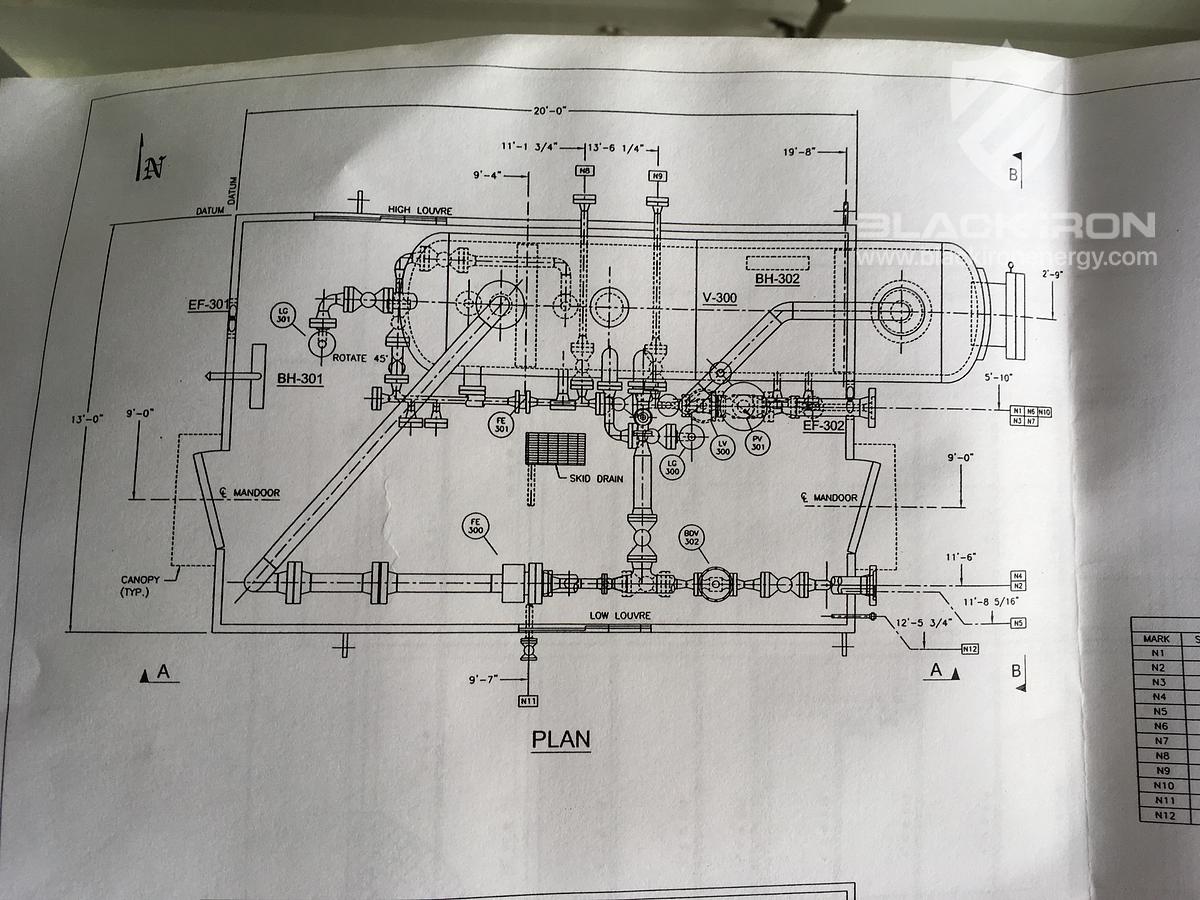 Used 48" X 16' 2127 psi Sour Horizontal 3 Phase Separator