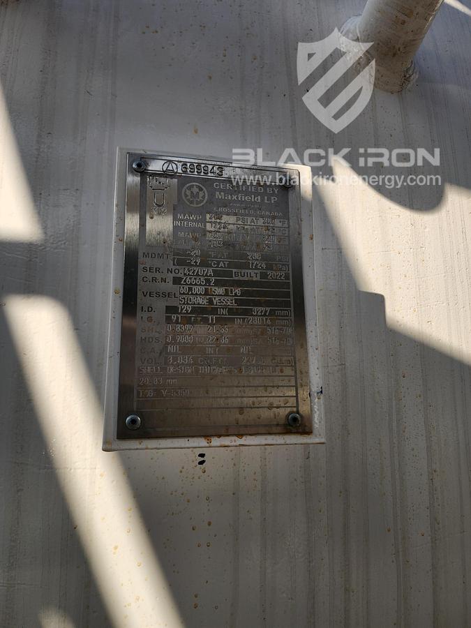 Used Qty. 2 - 60,000 USG x 250 psig MAWP Bullet