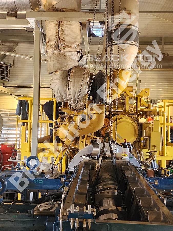 Used 2370 hp Caterpillar G3608-A3 natural gas engine c/w EJW/TAW Cooler, Air Intake, Silencer, & Hot Start (Tag K-2800)