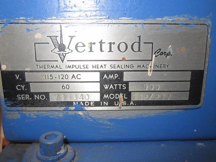 Used Sealer, Bag, Impulse, Vertrod, Mdl 14P-PTV, Thermal, 15" #S738818