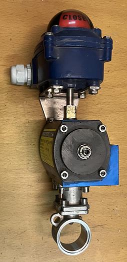 WM 2 SRC actuator with stainless steel valve and position monitoring switch, type ITS-100