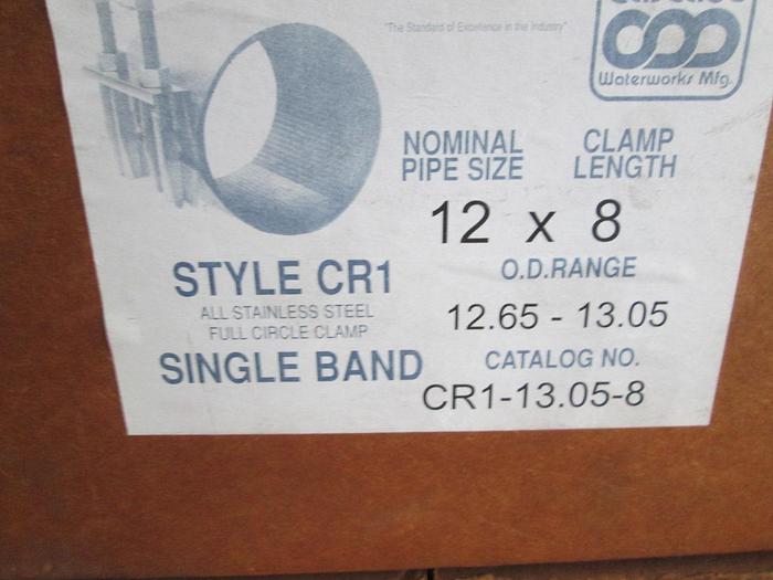 12-inch IPS x 8-inch Long Stainless Steel Repair Clamp