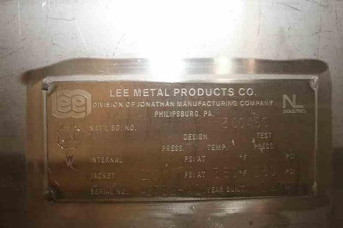 Used LEE 300 GAL. SINGLE AGITATION & SCRAPE JACKETED STEAM KETTLE, #300A55, (STOCK #802C).