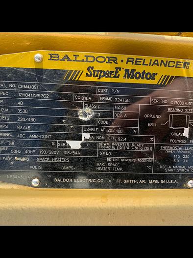 Used Pump, Centrif., 40 HP, S/st, 2" In, 3" Out, 10" Impeller #C743874