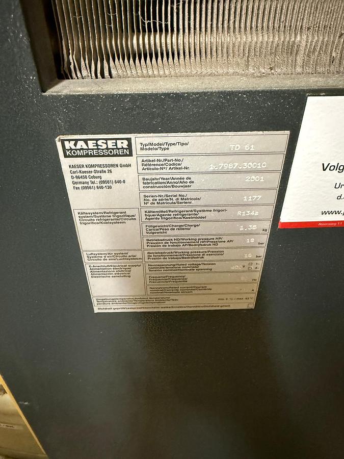 Used Kaeser Compressor package