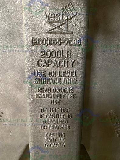 Used Vestil AHA-2-8-12 Aluminum Gantry Crane w/ Coffing JLC Hoist & CBTG Trolley