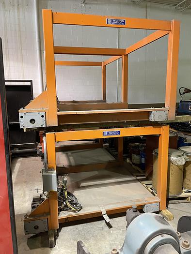 Used LINCOLN SYSTEM 55 WITH FANUC M710iC/20L TORCH CUTTING CELL WITH DUAL ROLL IN ROLL OUT TABLES