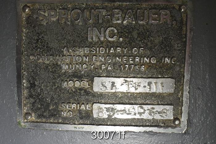 Used Sprout Waldron R34III Twin Flo Refiner #30071