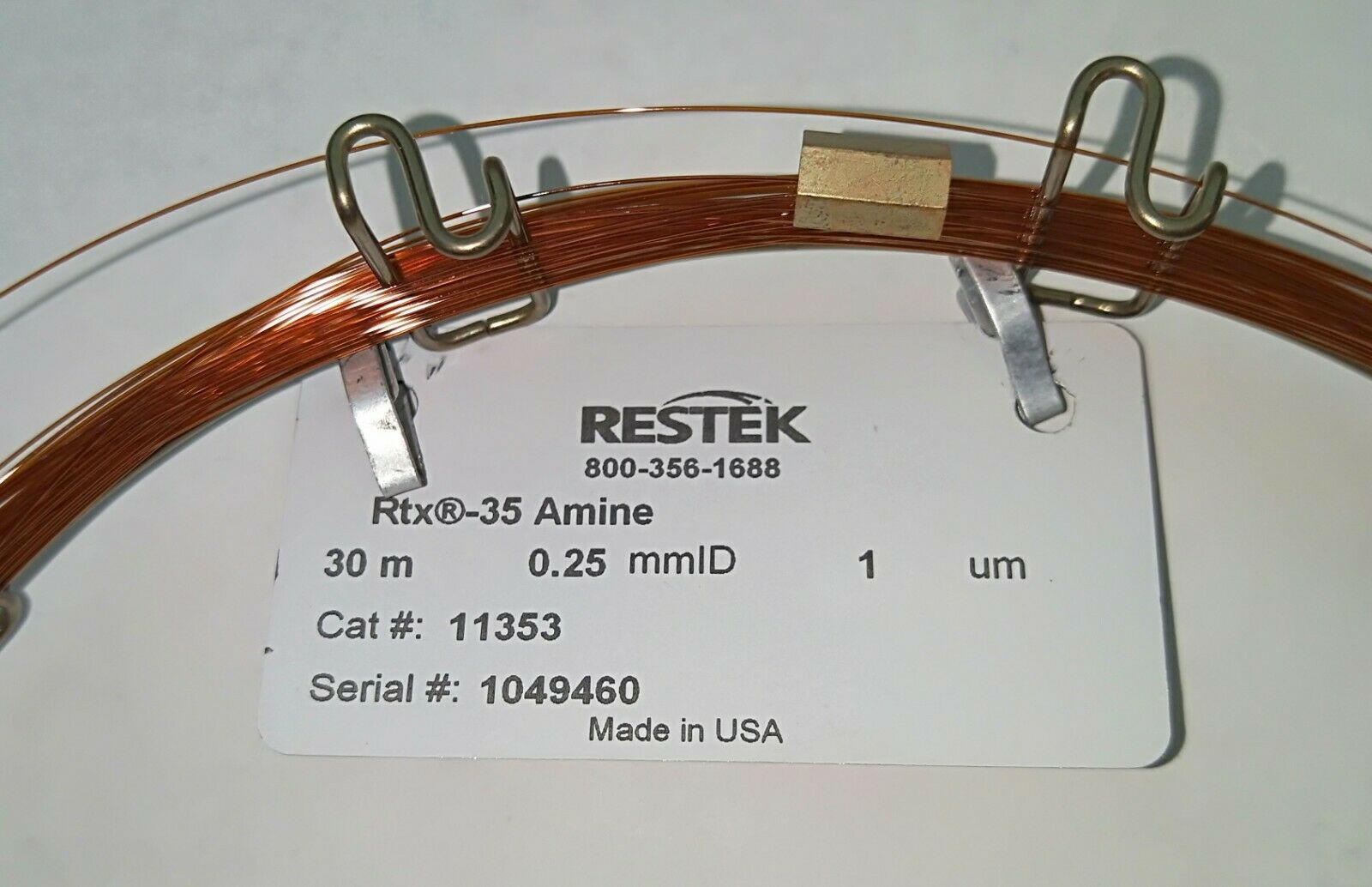 Used Restek Rtx-35 Amine (11353) Capillary Column - 30M x 0.25mm x 1µm