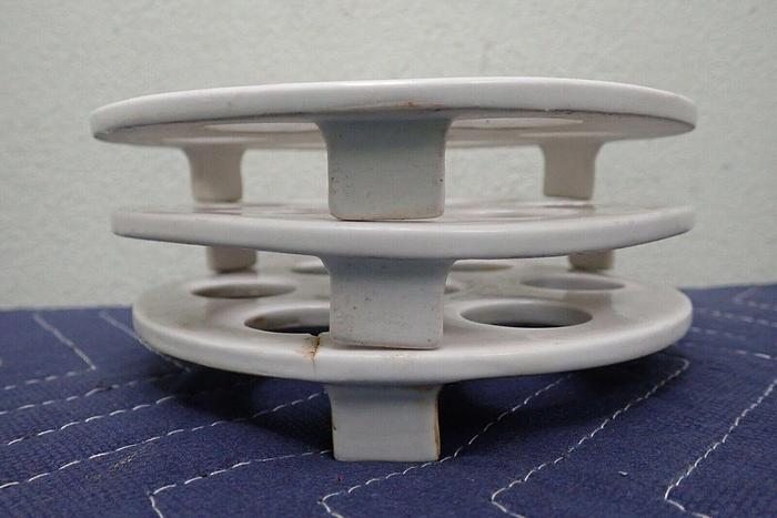Used Lot of 3 Coors 6" Vacuum Desiccator Ceramic Porcelain Plates with Feet