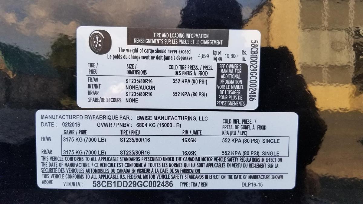 Used Late 90's Ray Tech 4 Ton Hot Box on 2016 Dump Trailer
