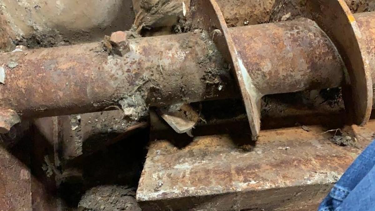 Used Twin Screw Conveyor Bin with discharge screw