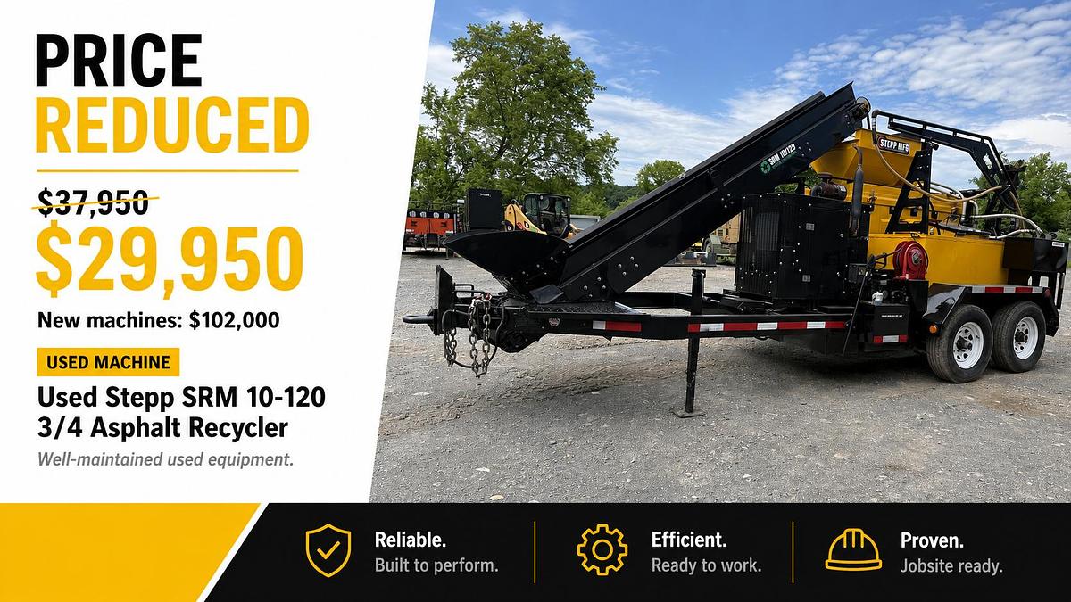 Used Stepp SRM 10-120 Asphalt Recycler 3/4 ton batch recycler with heated AC tank and wand