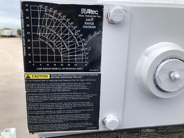 Used 2010 Freightliner M2-106 Altec DM47-TR Upper Controls Digger Derrick - P3257