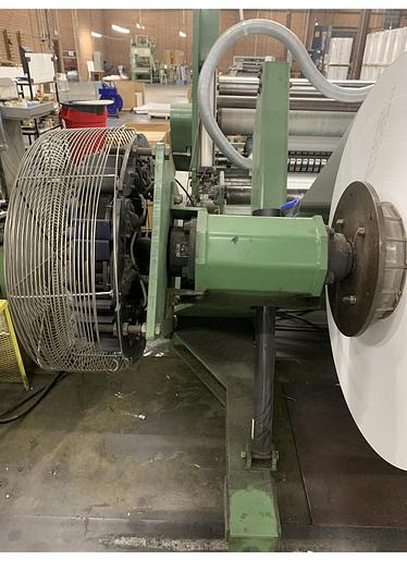 Used 72" WIDE POWELL SHAFTLESS FLOOR PICK UP UNWIND STAND - PENDING SALE