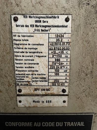 Used Aléseuse à table croisée marque UNION WMW type BFT 130NC