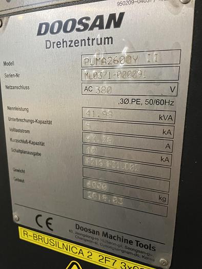 Used 2018 DOOSAN Puma 2600 Y II