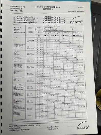Used 2002 KASTO KASTOtwin A4