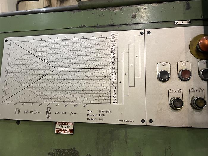 Used CNC lathe Wohlenberg 1000 x 10 000 mm