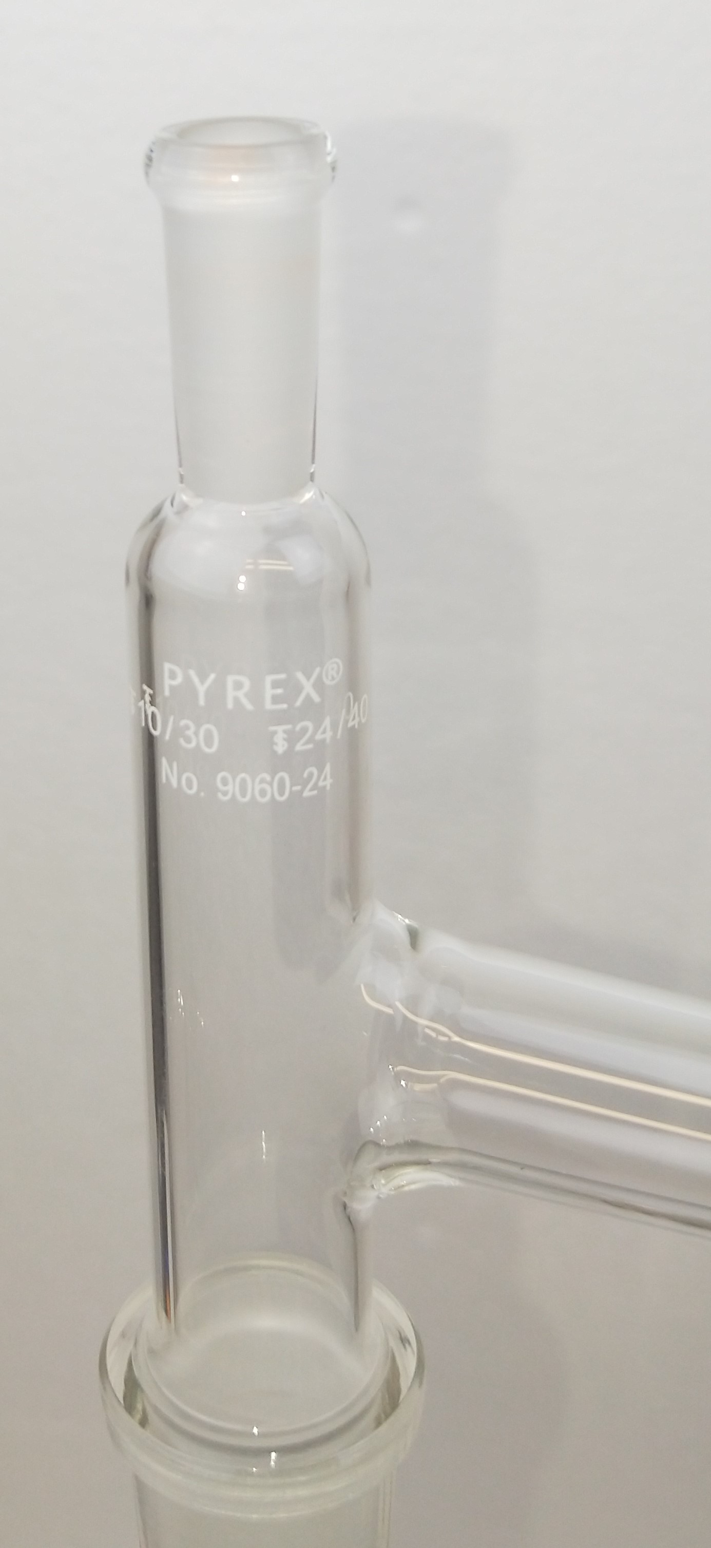 Used Corning PYREX 9060-24 3-Way Distilling Connecting Adapter with Thermometer Opening