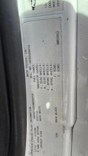 Used 2004 Mack Granite CV713 Tri-Axle Dump Truck