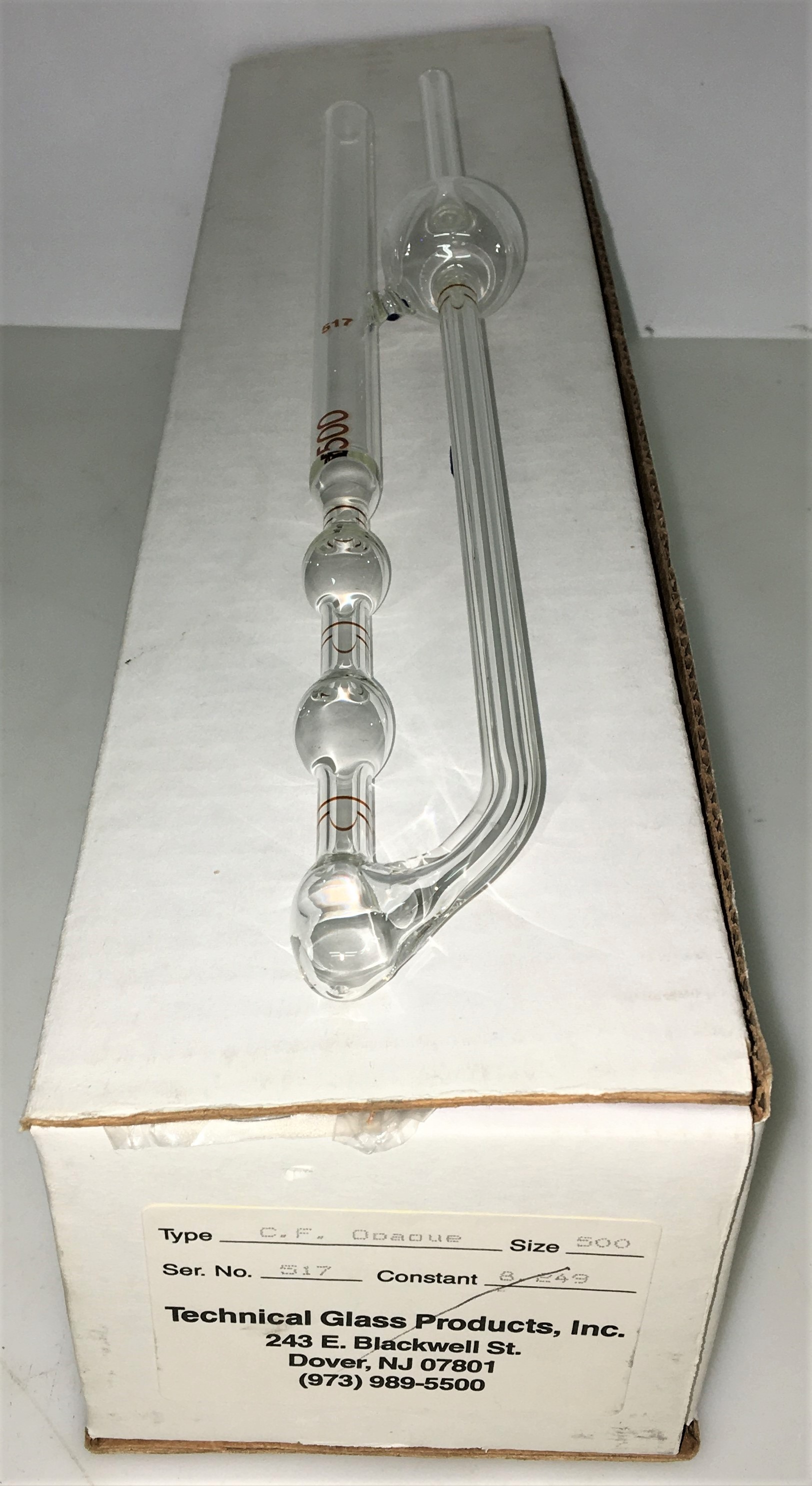 New Open Box Cannon-Fenske CFOC-500 (9721-F80) Certified Opaque Viscometer Tube - Size 500