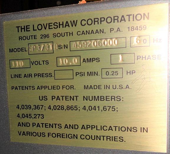 Used Case Taper, Loveshaw, Mdl SP3-3T, Top & Btm, #S742974