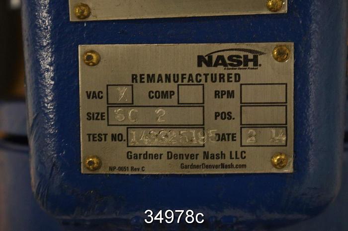Refurbished Nash SC 2 Vacuum Pump, 2x3 #34978