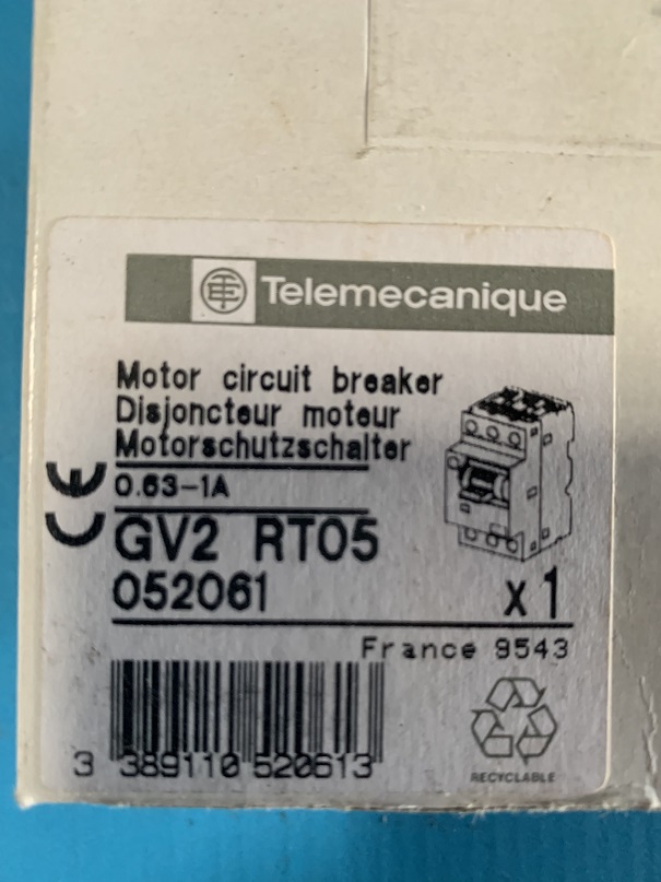 Used Telemecanique Motor Circuit Breaker GV2-RT05