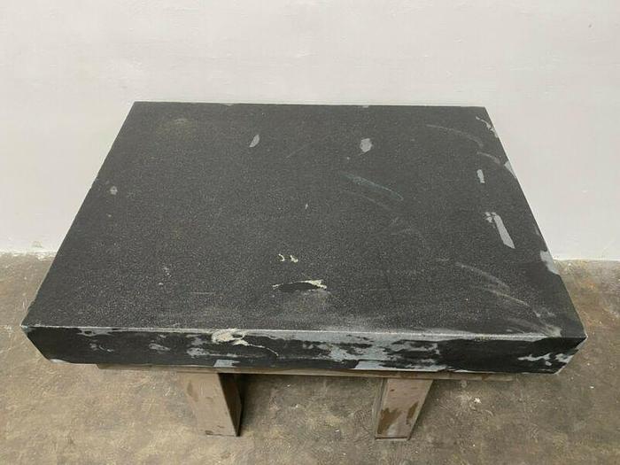 Used Granite 0-Ledge 48" x 36" x 6" Precision Surface Plate w/ Adjustable Steel Stand