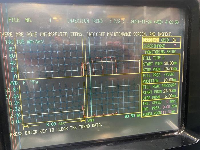 Used 1997 Meiki M-50C- DM Injection Moulding Machine