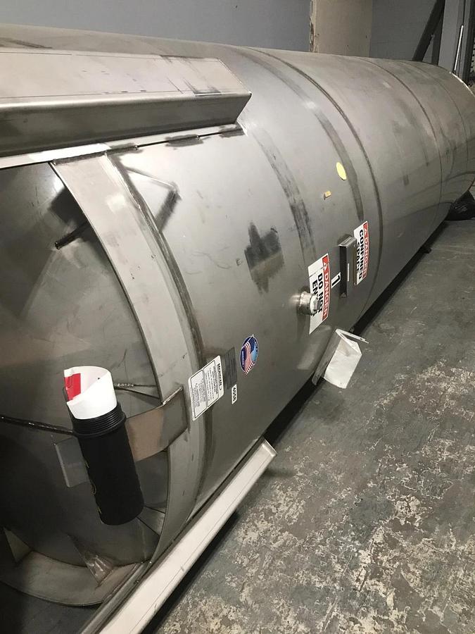 Used 3400 Gallon Mfg By Meridian Stainless Steel Vertical Storage Tank Very Clean