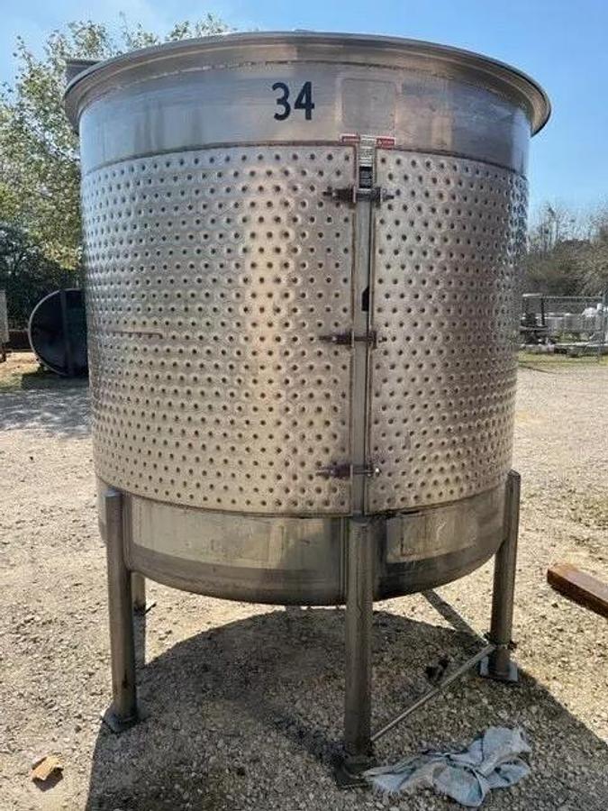 1000 Gallon 316L Stainless Steel Walker Jacketed Mix Tank Dish Bottom split lid