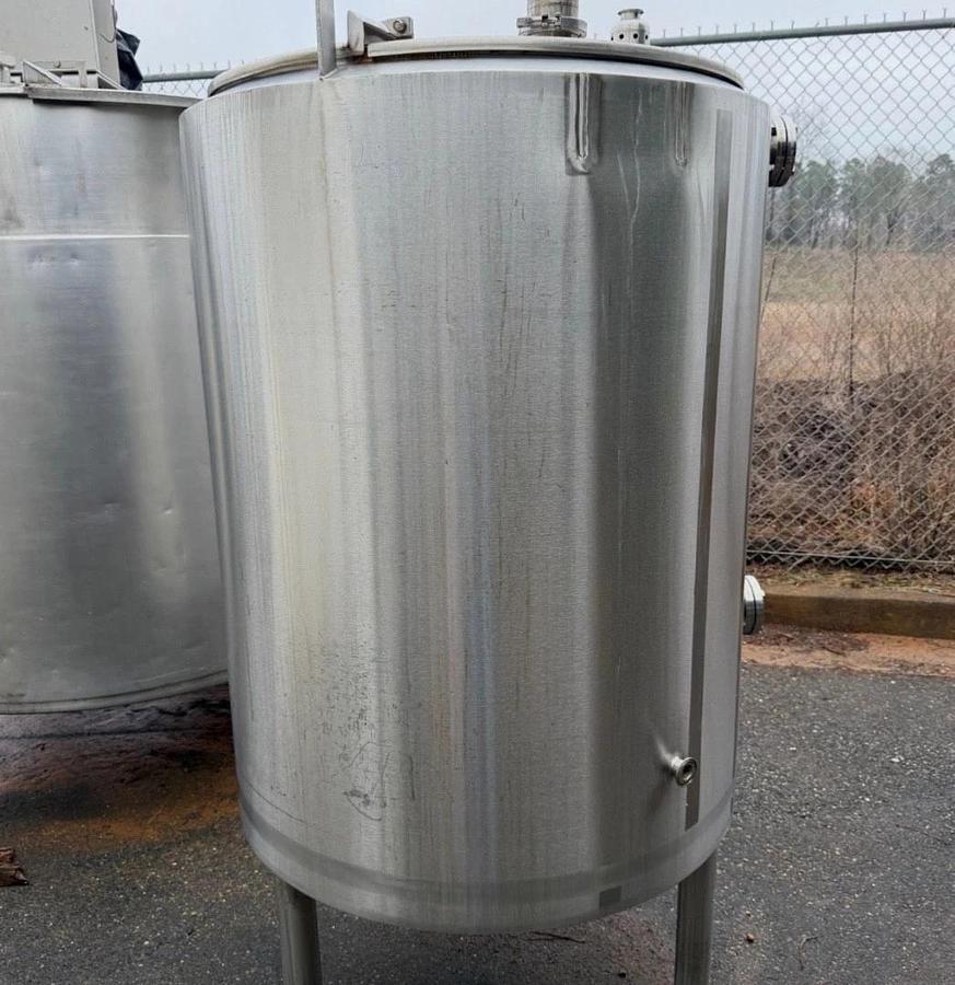 Used 200 Gallon Stainless Steel Jacketed Mixing Tank – 316 SS, Cone Bottom, Agitated