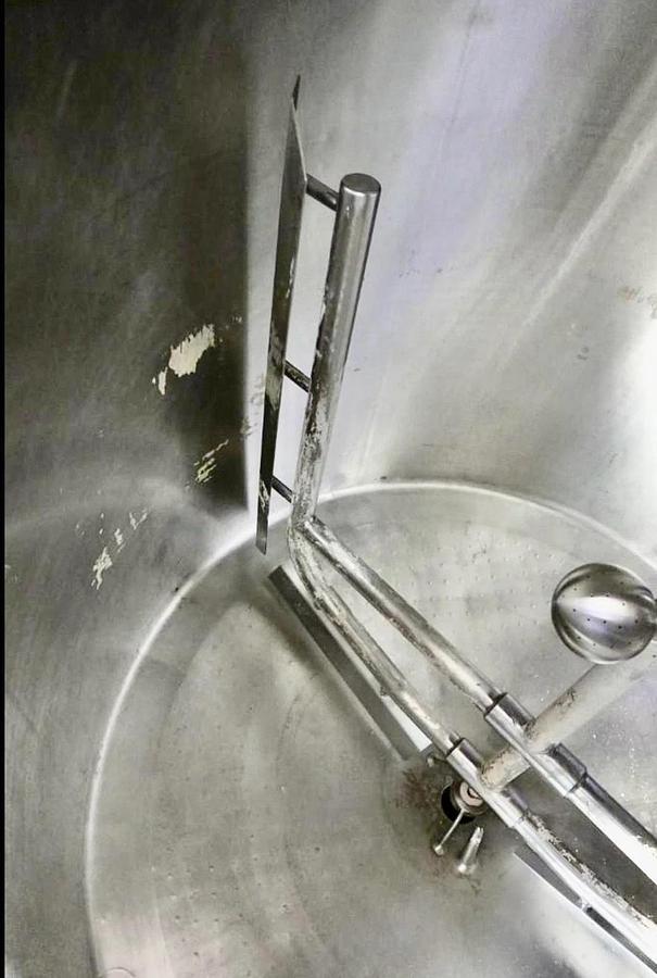 Used 1500 Gallon Jacketed Stainless Steel Processor with sweeping agitation w Cone