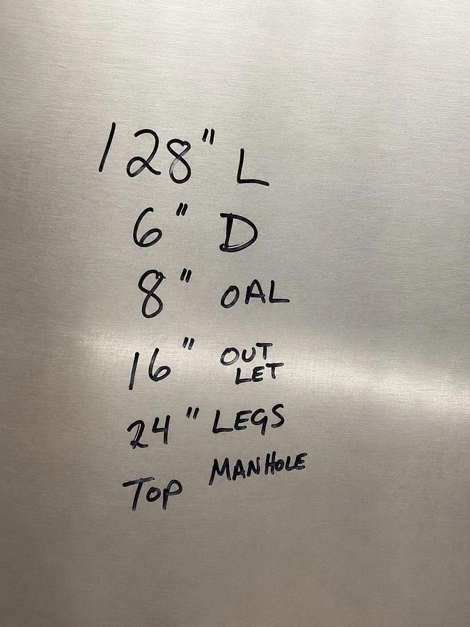 Used 2000 Gallon Horizontal Holding Tank - 304 Stainless Steel On Steel Frame