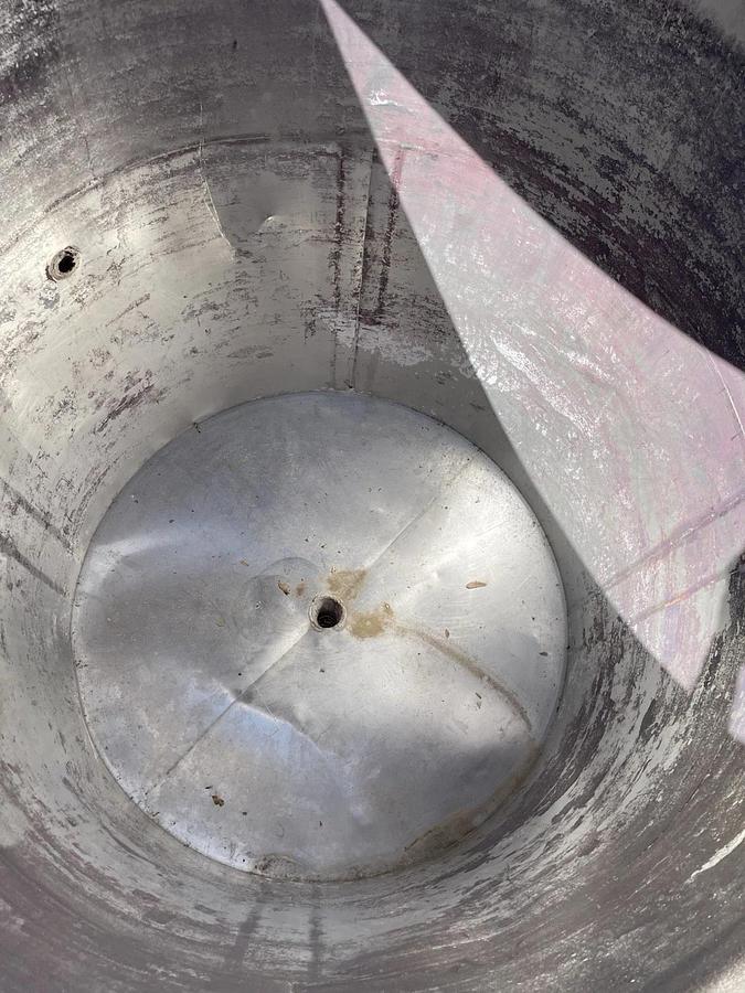 Used 600 Gallon Stainless Steel Mix Tank Cone Bottom , Open top