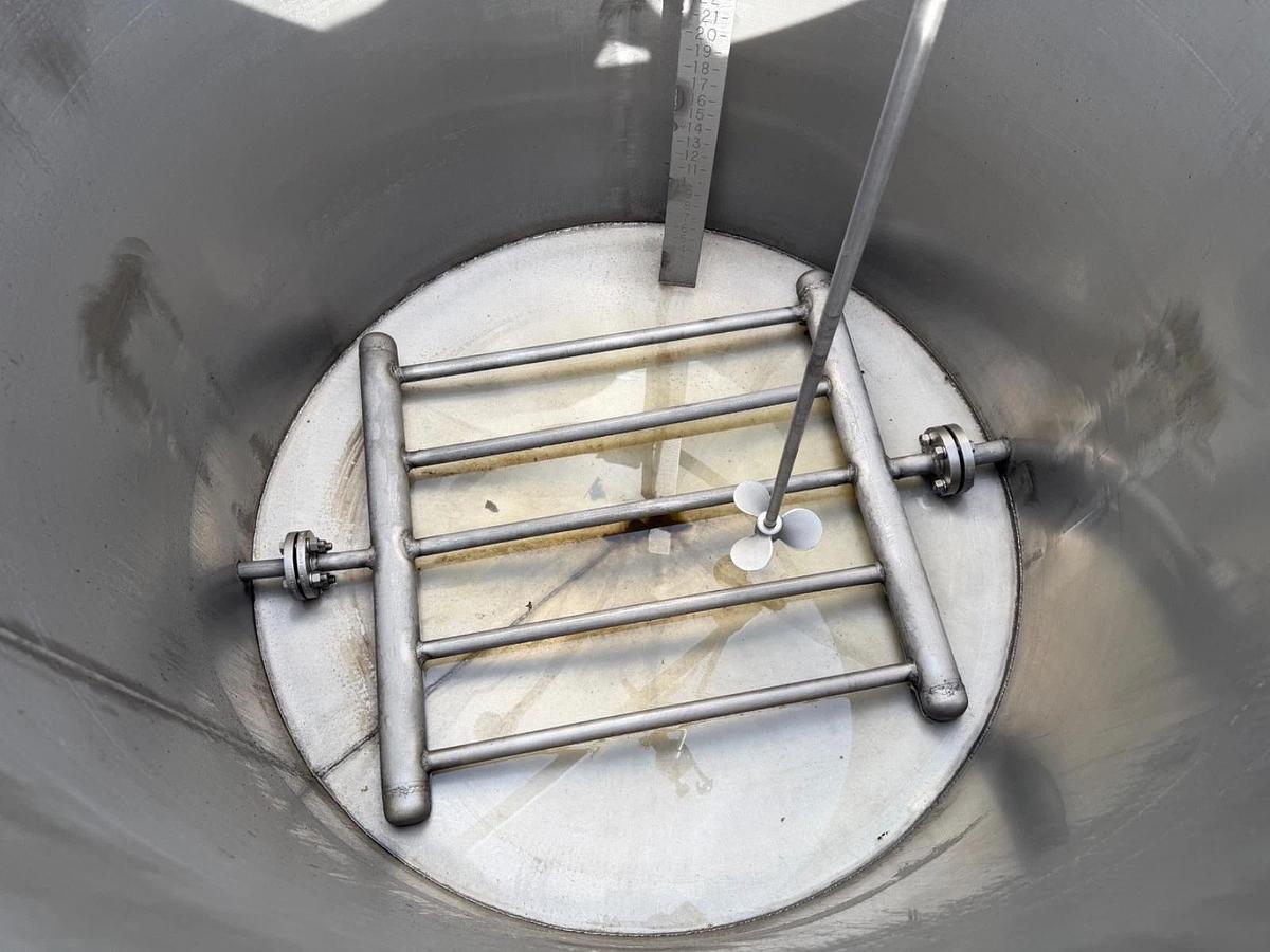 Used 300 Gallon Open Top 304 Stainless Steel Tank – Cone Bottom – heat or cool coils