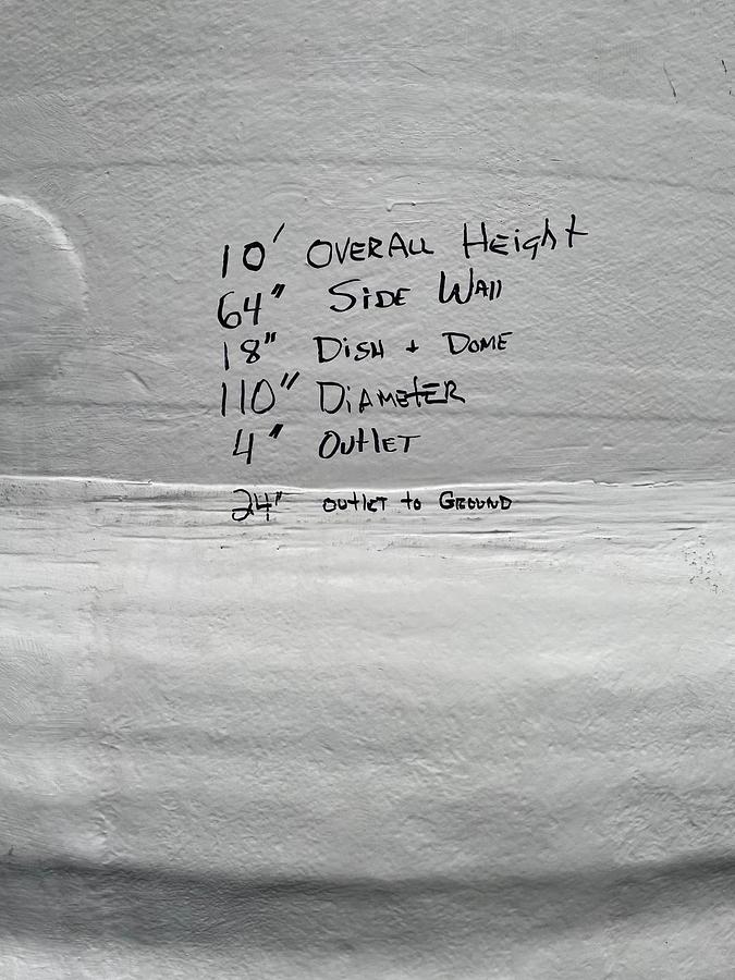 Used 500 Gallon 304 Stainless Steel Food Grade Tank with Dome Top and Cone Bottom