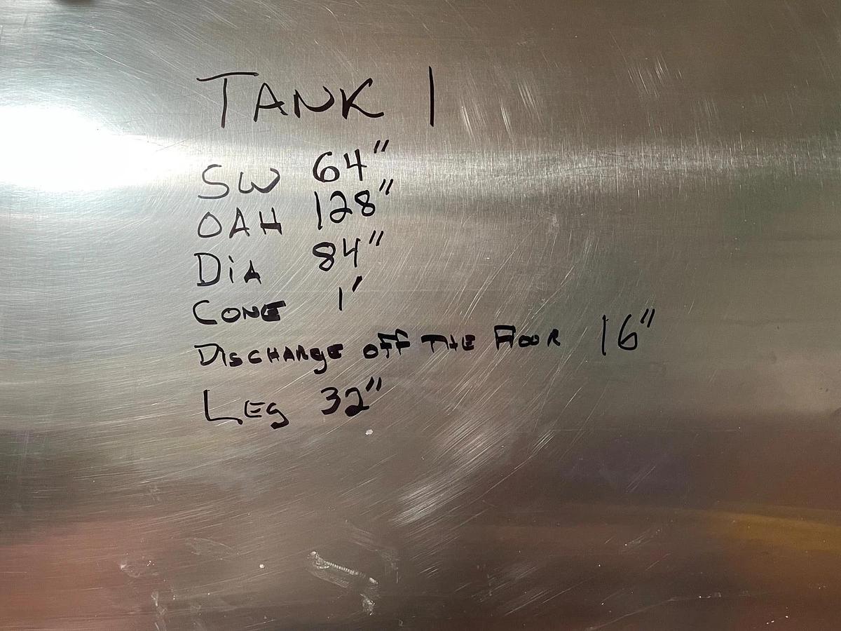 Used 1500 Gallon Jacketed Stainless Steel Processor with sweeping agitation w Cone